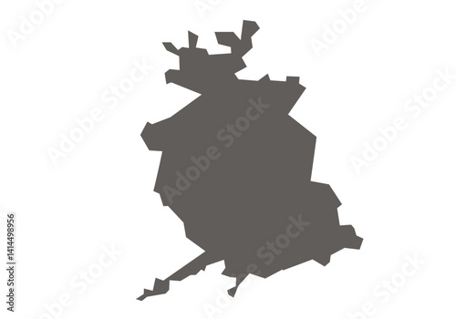 Satna District map of Madhya Pradesh state in gray color