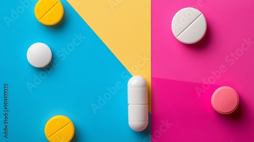 medicine on colorful background