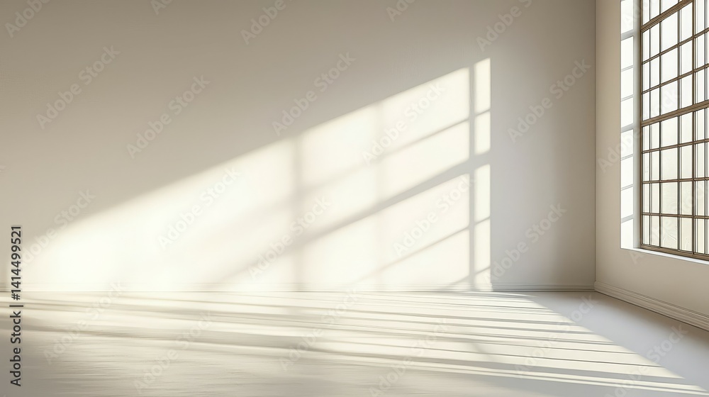 Obraz premium Minimalist Studio Background Sunlit Leaves Shadows on Grey Concrete Wall with Abstract Light Reflections on Cement Floor - Ideal Backdrop for Product Showcase