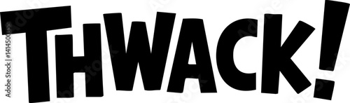 Comic Book Sound Effect "Thwack!" - Black and White Vector