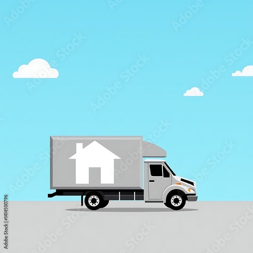 Moving company truck vector illustration for relocation services and home moving solutions concept