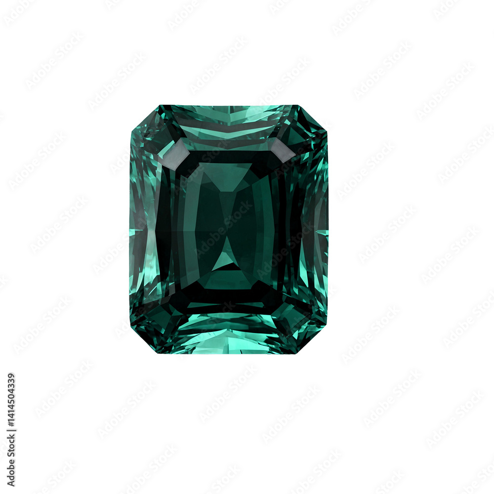 Spinel stone in emerald cut shape 3D on transparent transparent background isolated png stock Spinel stone in emerald cut shape 3D on transparent transparent background isolated png stock