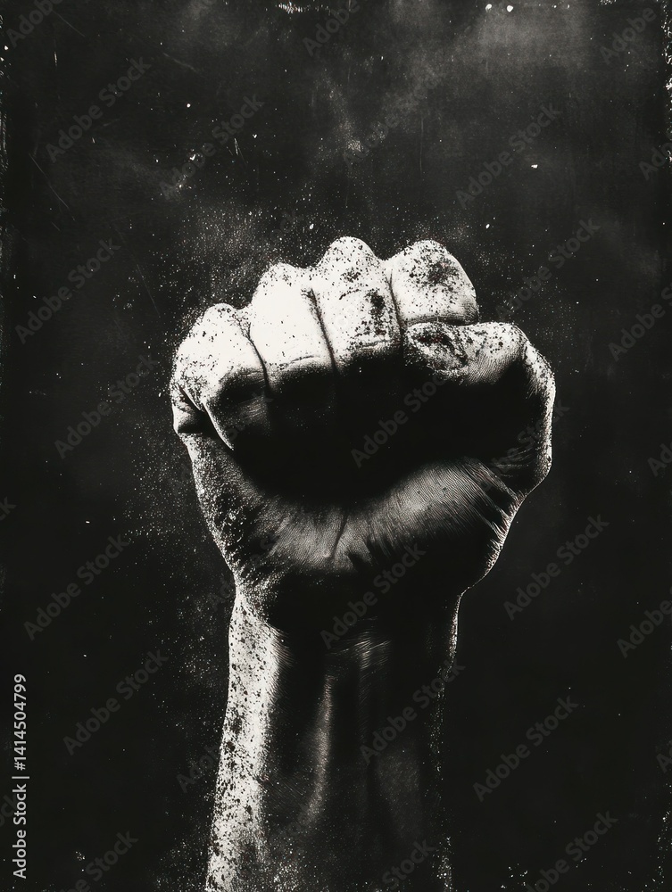 Obraz premium Empowered fist rising in solidarity symbolizing strength and determination