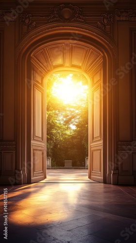 Golden Hour Gateway  A Sunlit Passage Through Time