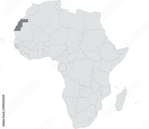 Detailed national location map of WESTERN SAHARA within the great continent of Africa