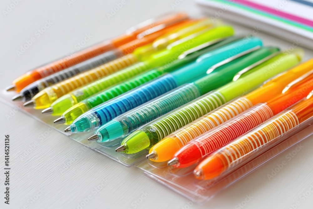 Pack of Assorted Neon Gel Pens Perfect for Vibrant Art and Creative Projects in Any Workspace