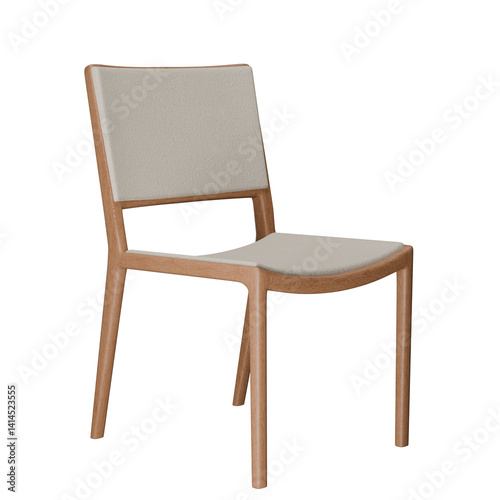 wooden chair with transparent background