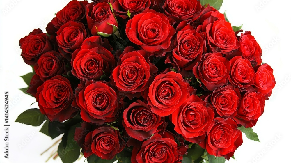 Obraz premium Elegant Round Bouquet of Vibrant Red Roses