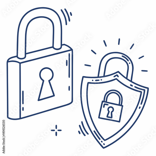 Minimalist lock icons representing secure login and privacy