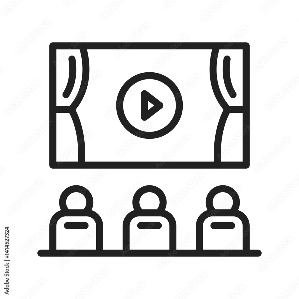 Cinema icon vector image. Suitable for mobile apps, web apps and print media. Cinema icon vector image. Suitable for mobile apps, web apps and print media.