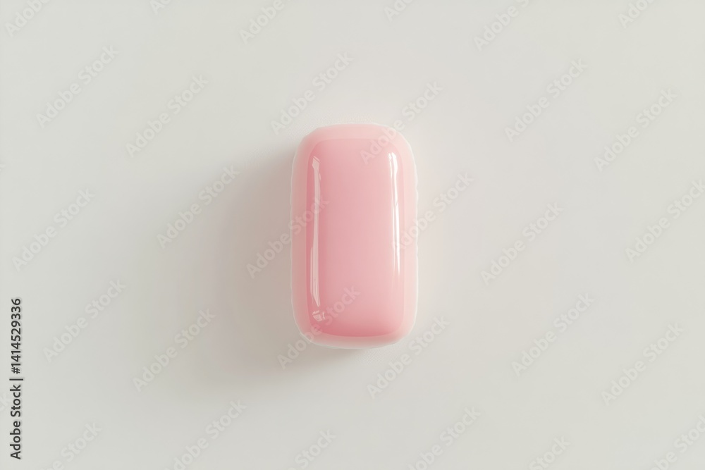 Top View of Pink Unwrapped Stick Chewing Gum on a Plain Background for a Fresh and Sweet Treat