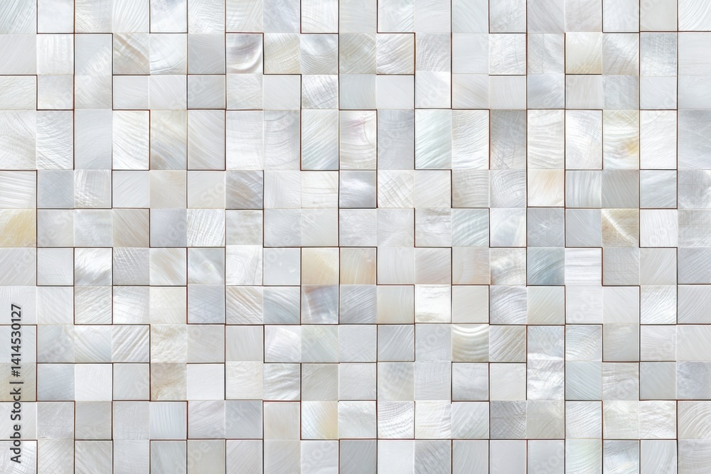 Vertical Mosaic Panel Featuring Intricate Mother of Pearl Design Showcasing Natural Beauty and Craftsmanship