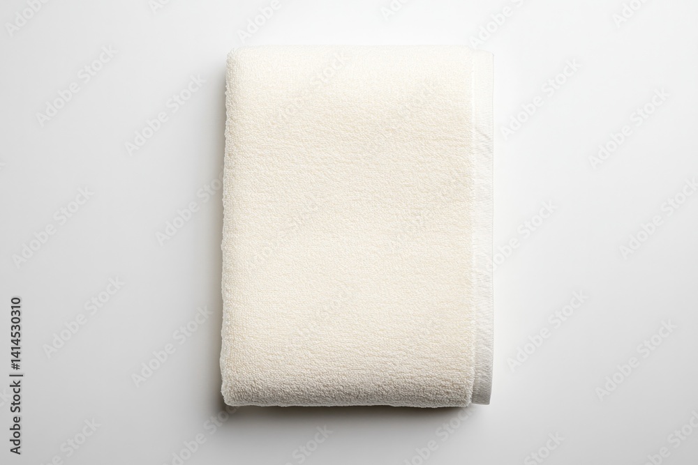 Obraz premium Soft, folded blanket in neutral hue on smooth surface, evoking c