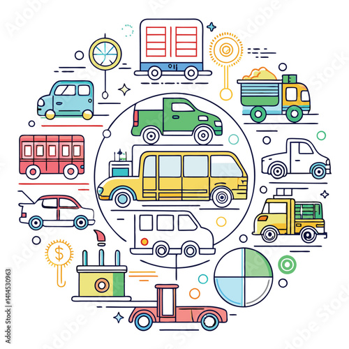 Colorful Transportation Icons