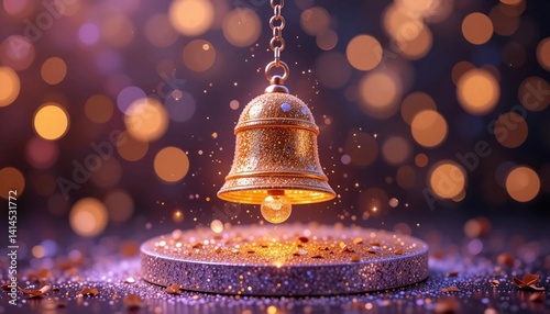Wallpaper Mural  A-glowing-bell-icon-with-sparkles-symbolizing-notifications-and-alerts-in-modern-business-finance-and-e-commerce-platforms-ai-generated Torontodigital.ca