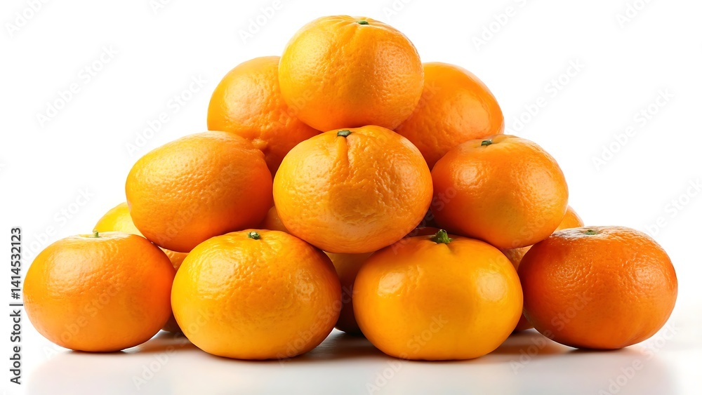 a stack of oranges against a white background