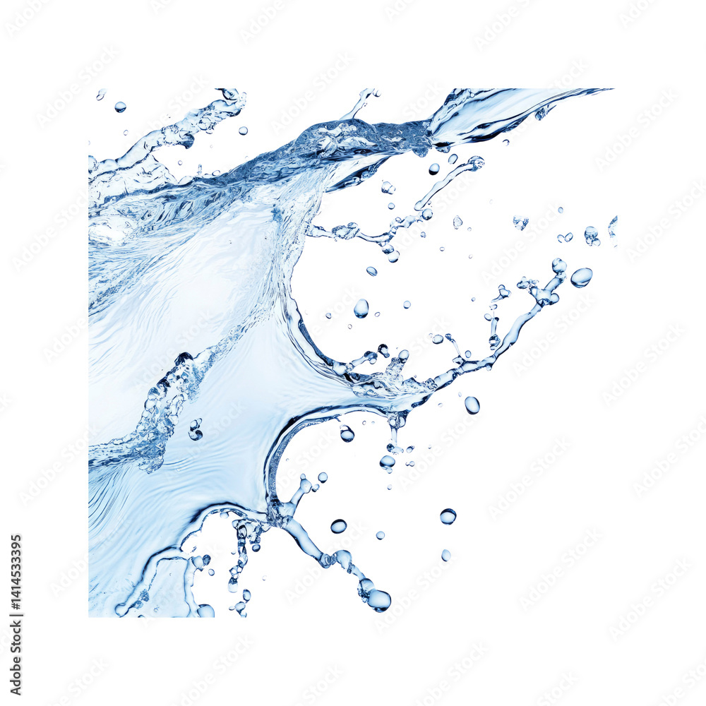 Obraz premium Dynamic Splash of Pure Water on Transparent Background