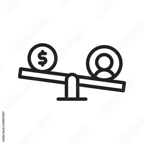 Inequality icon vector image. Suitable for mobile apps, web apps and print media.