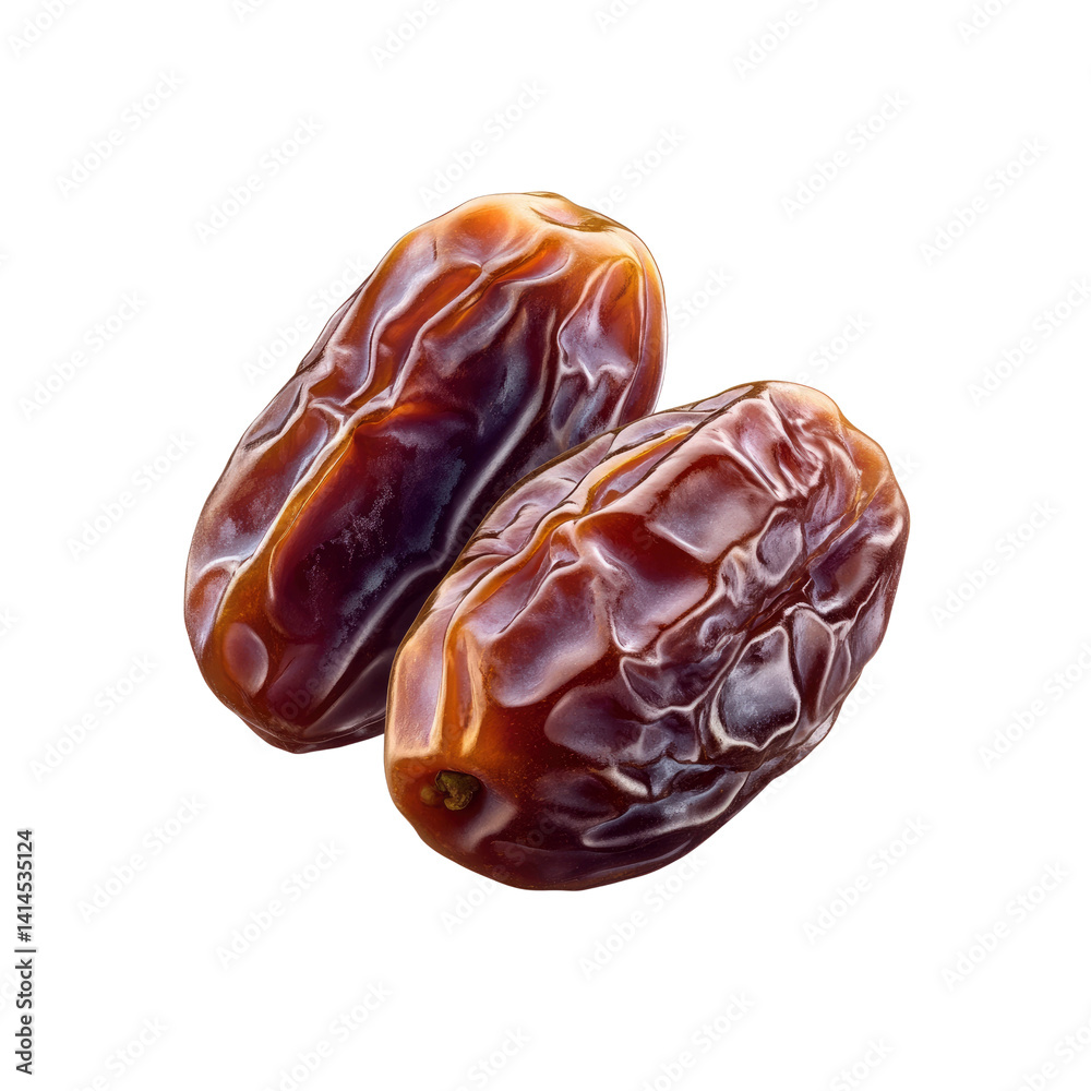 Two Ripe Medjool Dates Isolated on Transparent Background Two Ripe Medjool Dates Isolated on Transparent Background