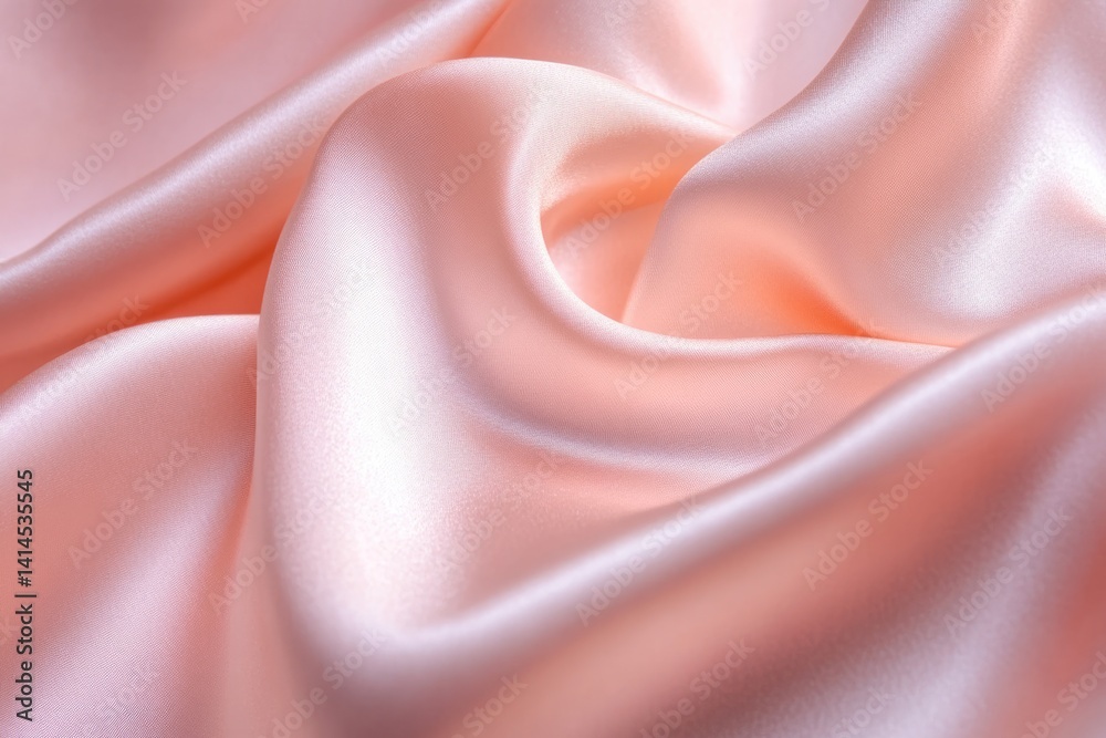 Soft, flowing peach silk fabric with elegant, luxurious folds and texture. Soft, flowing peach silk fabric with elegant, luxurious folds and texture.