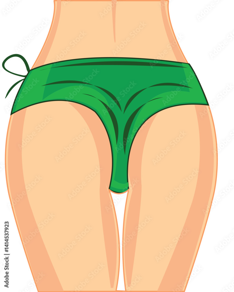 Girl in panties on white background is insulated