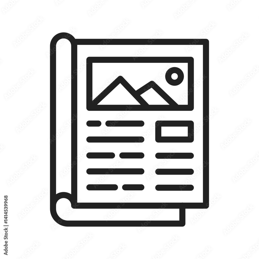Magazine icon vector image. Suitable for mobile apps, web apps and print media. Magazine icon vector image. Suitable for mobile apps, web apps and print media.