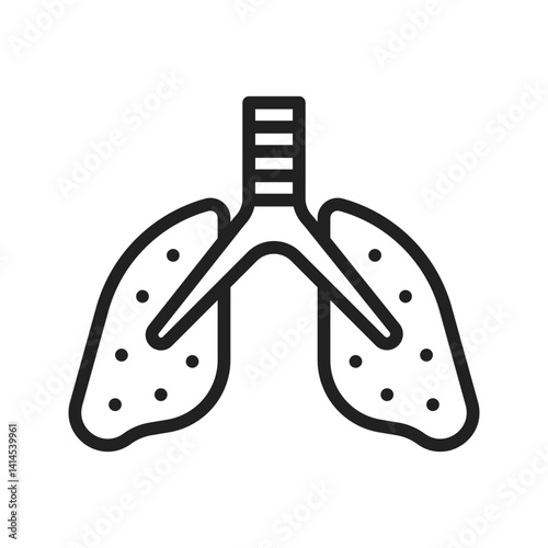 Lungs icon vector image. Suitable for mobile apps, web apps and print media.