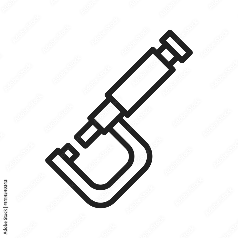 Micrometer icon vector image. Suitable for mobile apps, web apps and print media. Micrometer icon vector image. Suitable for mobile apps, web apps and print media.
