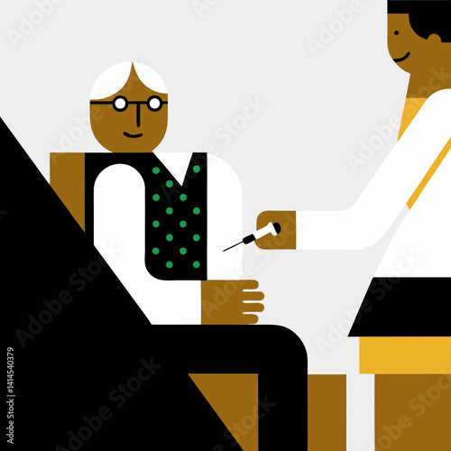 Illustration of patient consultation in doctor's office healthcare environment close-up