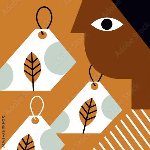 Modern home decor nature-inspired digital art with creative close-up illustrations