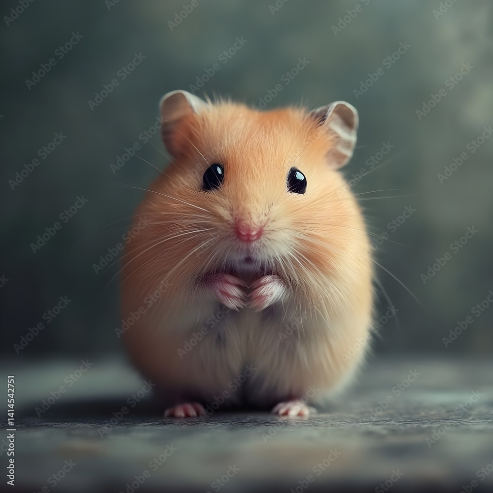Cuddly hamster portrait cozy studio animal photography warm lighting close-up adorable pet