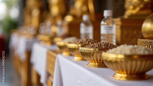 Offerings Of Food At A Buddhist Temple