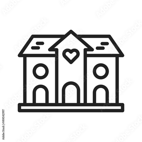 Orphanage icon vector image. Suitable for mobile apps, web apps and print media.