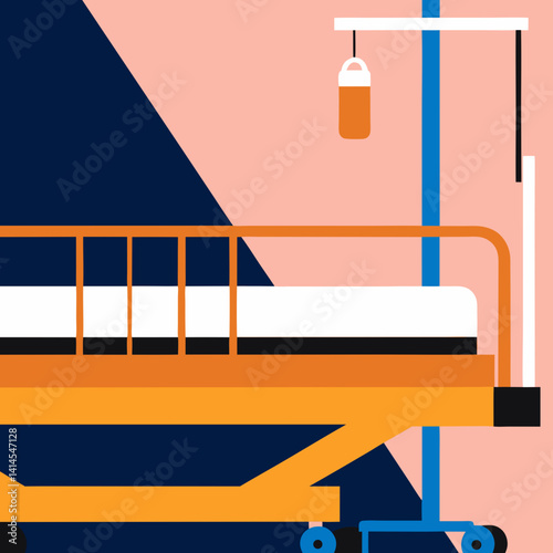 Patient care environment hospital room artwork minimalist style abstract view healthcare concept