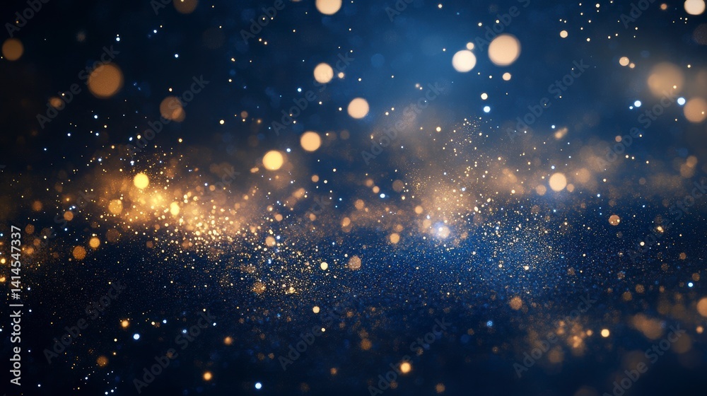 Abstract background with gold and blue glitter bokeh lights. Abstract background with gold and blue glitter bokeh lights.
