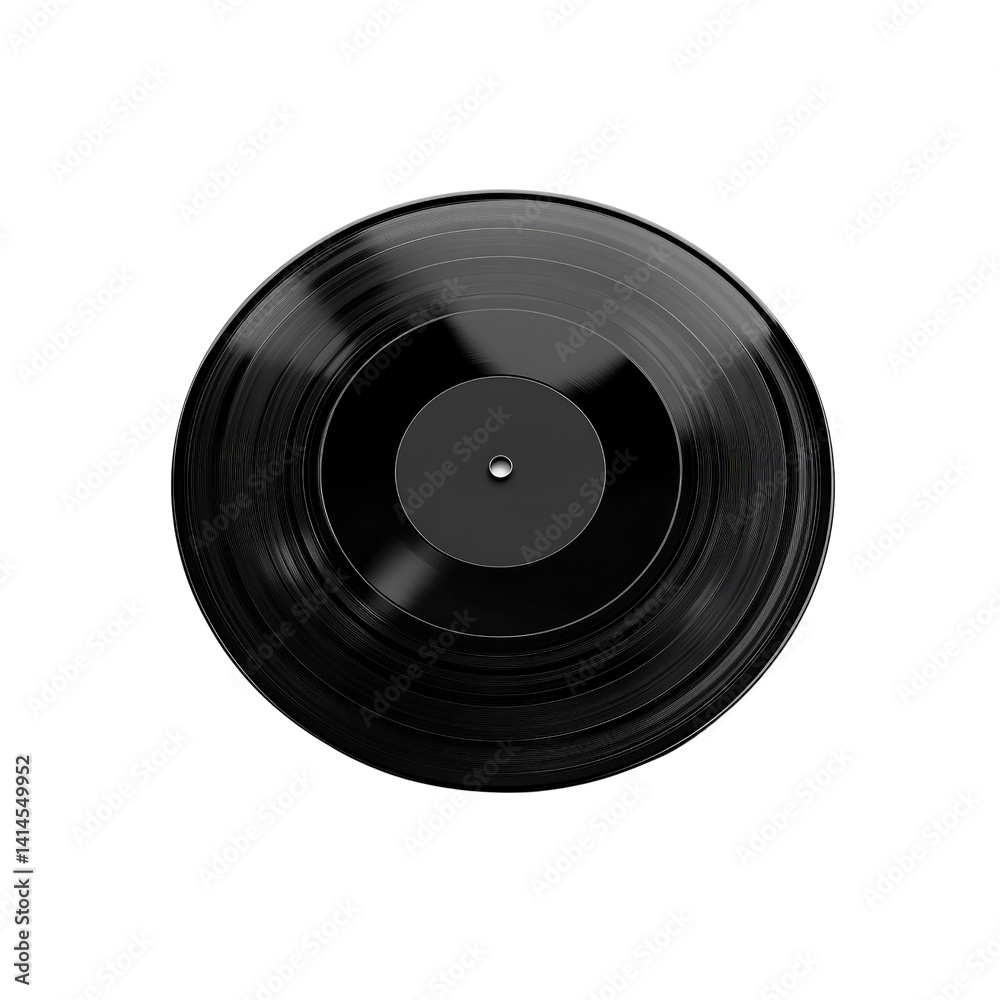 Obraz premium Black Vinyl Record, Top View, Close-Up