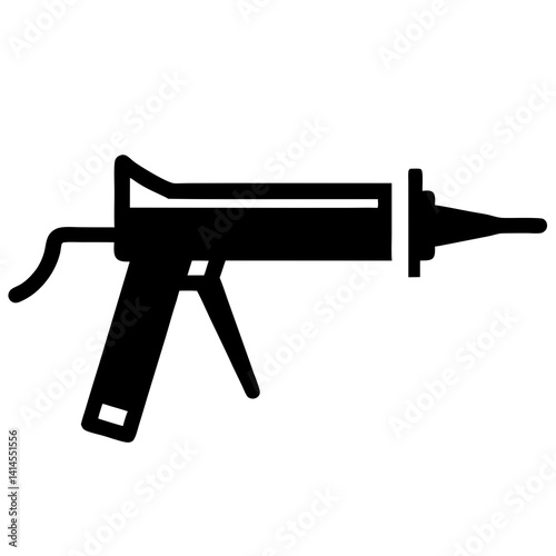 Caulking Gun Illustration Black Silhouette For Construction Renovation And Home Improvement Projects