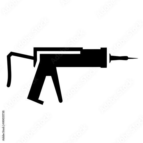 Caulking Gun Icon Black Silhouette On White Background Construction Tool