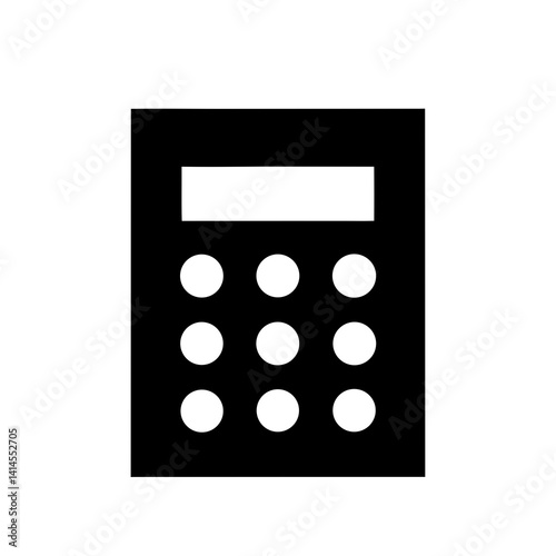 Simple Black And White Calculator Icon For Finance And Business Mathematics