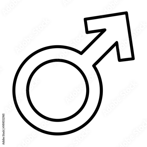 Male Symbol Icon In Black Outline Simple Vector Illustration Shape Design