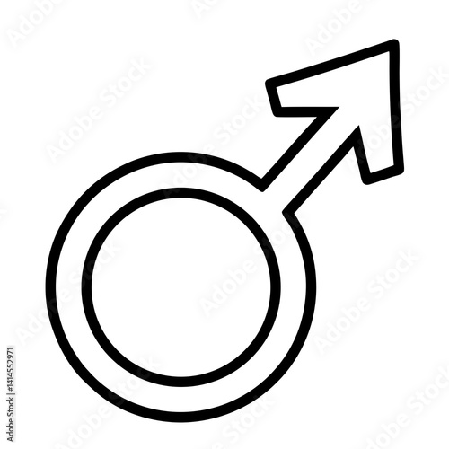 Male Gender Symbol Vector Graphic Mars Sign Outline Illustration