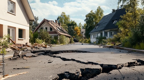 A street with a large hole in the middle of it