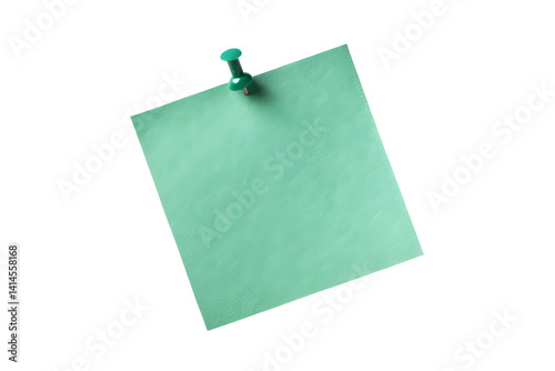 Blank Note Paper Sheet Secured by a Push Pin.