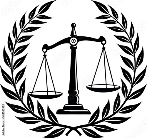 Silhouette vector design of a justice symbol and law firm icon.