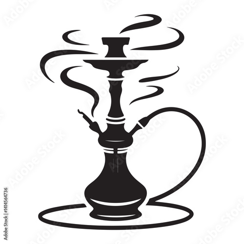 shisha Vector Black silhouettes. with white background
