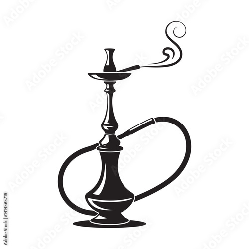 shisha Vector Black silhouettes. with white background
