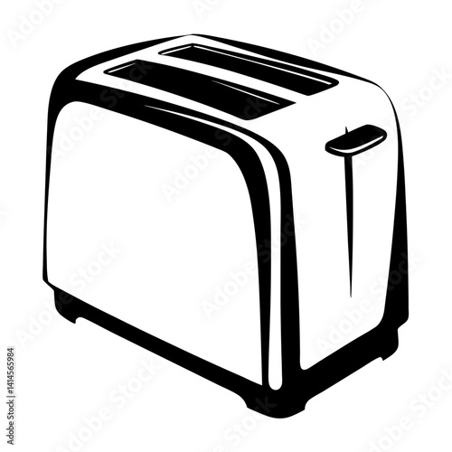 Simple line art rendering of a twoslice toaster in black and white