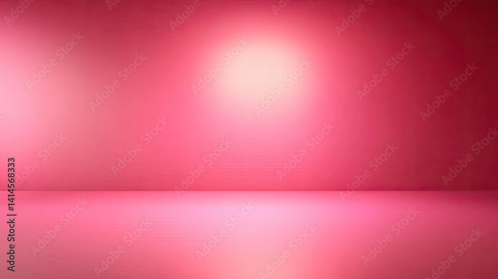 Obraz premium Pink Studio Background, Illuminated Wall and Floor, Seamless Design, Interior Space