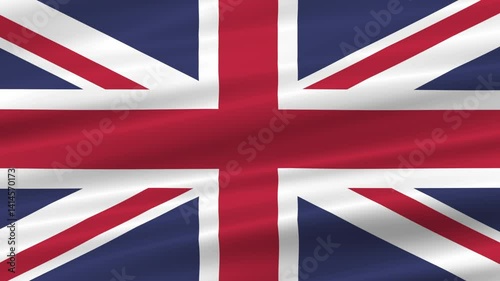 flag of United Kingdom realistic wave 4K, seamless animated background
