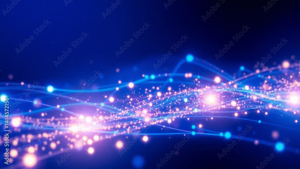 Abstract Futuristic Technology Background with Dynamic Orange and Blue Particle Waves and Light Trails Visualizing Data Flow Abstract Futuristic Technology Background with Dynamic Orange and Blue Particle Waves and Light Trails Visualizing Data Flow